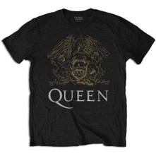 Queen, Tričko Crest, Unisex, Čierna