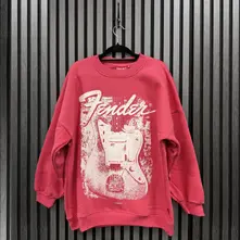 Ladies Unplugged Sweatshirt: Distressed Guitar (Pink) thumbnail