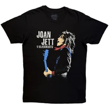 Joan Jett & The Blackhearts, Tričko Blue Guitar, Unisex, Čierna
