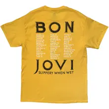 Unisex T-Shirt: Tour '87 Road Sign (Yellow) (Back Print) thumbnail