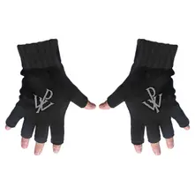 Unisex Fingerless Gloves: PW Logo (Black) thumbnail