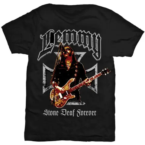 Lemmy – Tričko Iron Cross Stone Deaf Forever (Čierna), Unisex, Čierna