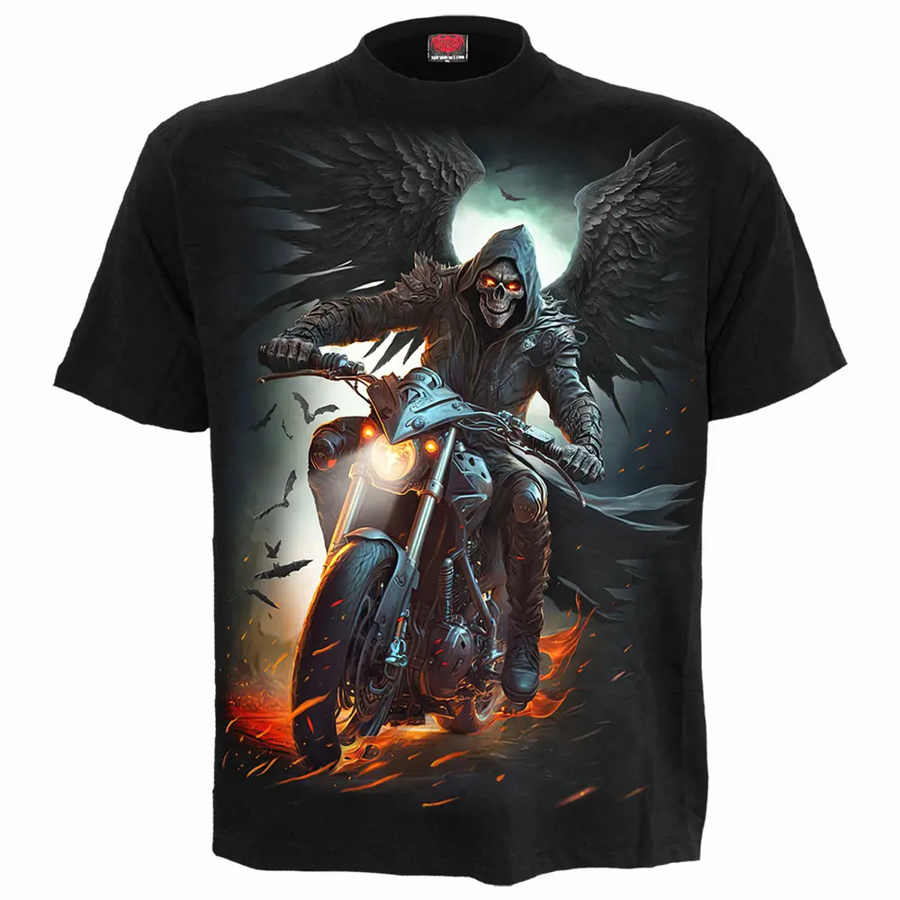 Unisex T-Shirt: Night Rider (Black) (Back Print)