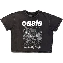 Ladies Stone Wash Crop Top: DM Line Drawing (Charcoal Grey) thumbnail