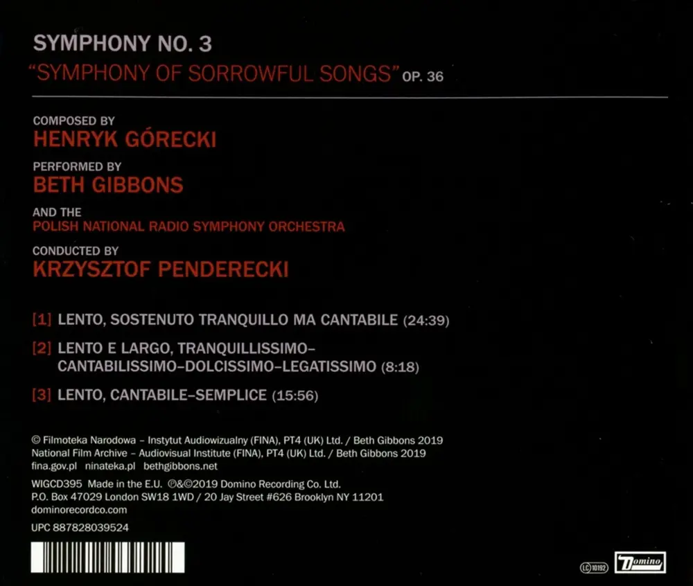 HENRYK GORECKI: SYMPHONY NO. 3