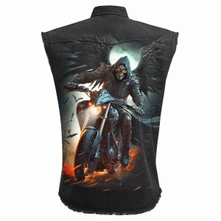 Unisex Worker Shirt: Night Rider (Black) (Back Print) thumbnail