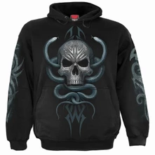 Mikina Unisex Pullover Hoodie: Stone Gaze (Black) (Back & Sleeve Print)