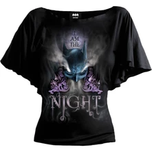 Ladies Latin Boatneck Top: Batman I am the Night (Black) thumbnail