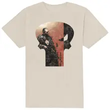 Punisher Skull Outline Character (Natural) (Tricou)