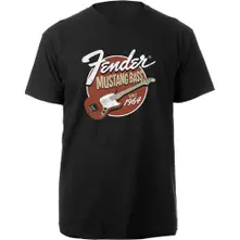 Fender, Tričko Mustang Bass, Unisex, Čierna