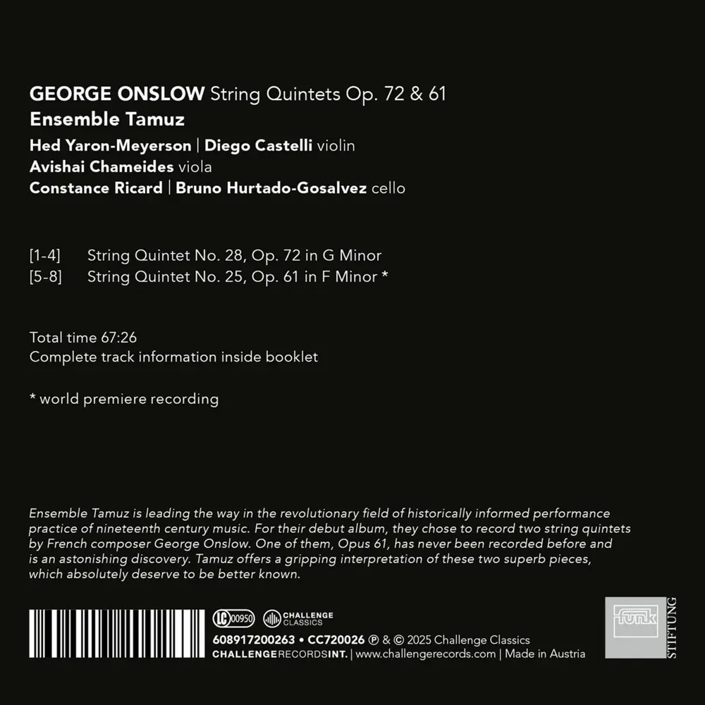GEORGE ONSLOW: STRING QUINTETS OP. 72 & 61