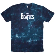 The Beatles, Tričko Drop T Logo, Unisex, Modrá