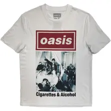 Oasis – Cigarettes & Alcohol Single Cover (Biela, Limited) (Tričko)