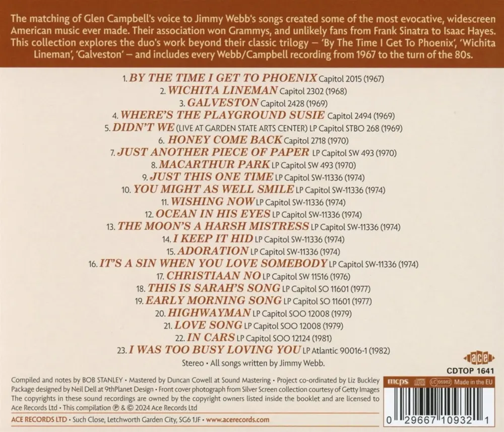 I Am A Lineman For The County (Glen Campbell Sings Jimmy Webb) (CD)