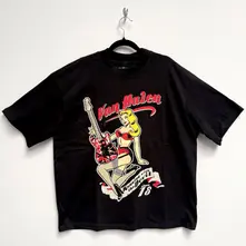 Unisex Oversized Boxy T-Shirt: Running With The Devil (Black) thumbnail