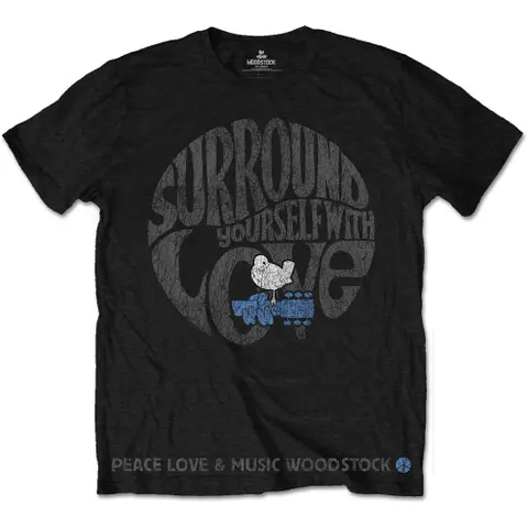 Woodstock – Tričko Surround Yourself (Čierna), Unisex, Čierna