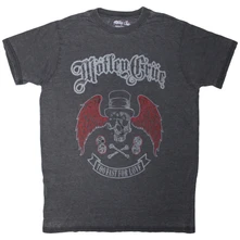 Motley Crue, Tričko Skull Wings, Unisex, Čierna