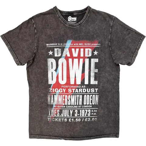 Unisex Stone Wash T-Shirt: Hammersmith Odeon (Charcoal Grey)