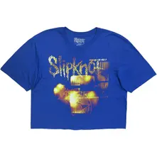 Ladies Crop Top: Flames Tribal S Logo (Blue) (Back Print) thumbnail