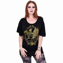 Ladies Latin Boatneck Top: Filigree (Black) thumbnail