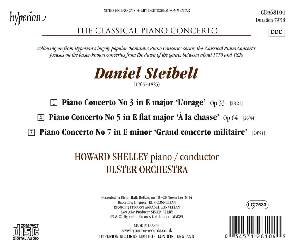 STEIBELT: PIANO CONCERTOS NOS. 3, 5 & 7 HYPERION C