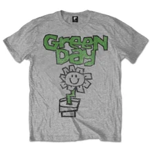 Green Day, Tričko Flower Pot, Unisex, Šedá