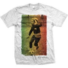 Bob Marley, Tričko Rasta Football, Unisex, Šedá