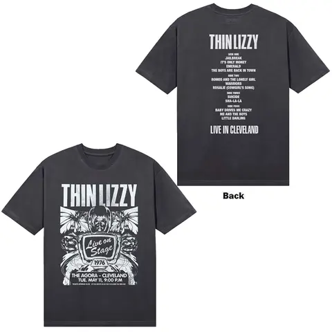 Unisex T-Shirt: Cleveland '76 Ticket (Black) (Back Print)