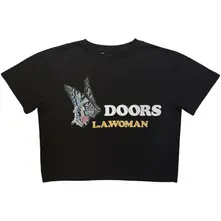 Ladies Crop Top: LA Woman (Black) thumbnail