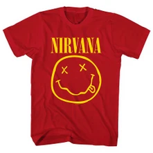 Nirvana, Tričko Yellow Smiley, Unisex, Červená
