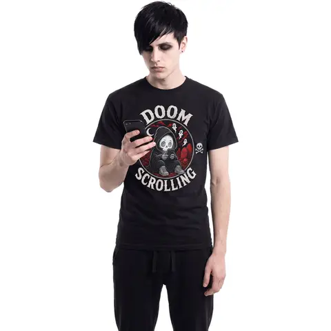 Spiral – Tričko Doom Scrolling (Čierna), Unisex, Čierna