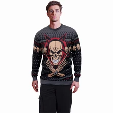 Unisex Jumper: Evil Rock (Black) (All Over Print) thumbnail