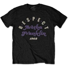 Aretha Franklin, Tričko Respect, Unisex, Čierna