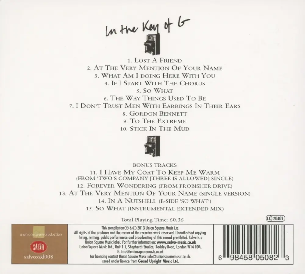 Gilbert O'Sullivan – IN THE KEY OF G (CD)