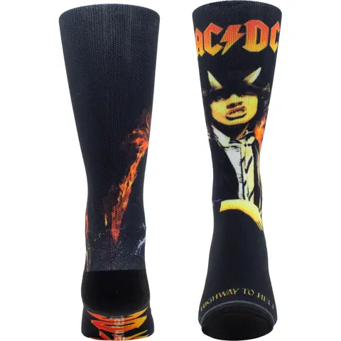 Unisex Crew Socks: Highway To Hell Sublimation (Black) (UK Size 6.5 - 11)