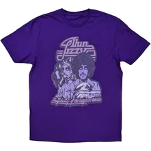 THIN LIZZY, Tričko Vagabonds of the Western World Mono Distressed, Unisex, Fialová