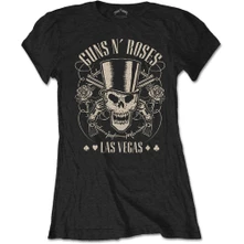 Guns N’ Roses, Tričko Top Hat, Skull & Pistols Las Vegas, Žena, Čierna