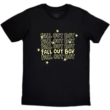 Fall Out Boy, Tričko Logo Repeat, Unisex, Čierna