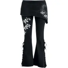 Ladies Boot Cut Leggings with Micro Skirt: Pure Of Heart (Black) (Back Print)