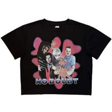 Croptop Ladies Crop Top: Horns (Black)