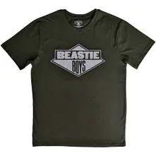 Beastie Boys, Tričko Black & White Logo, Unisex, Zelená
