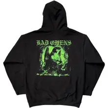 Unisex Pullover Hoodie: Green Angel (Black)(Back Print) thumbnail