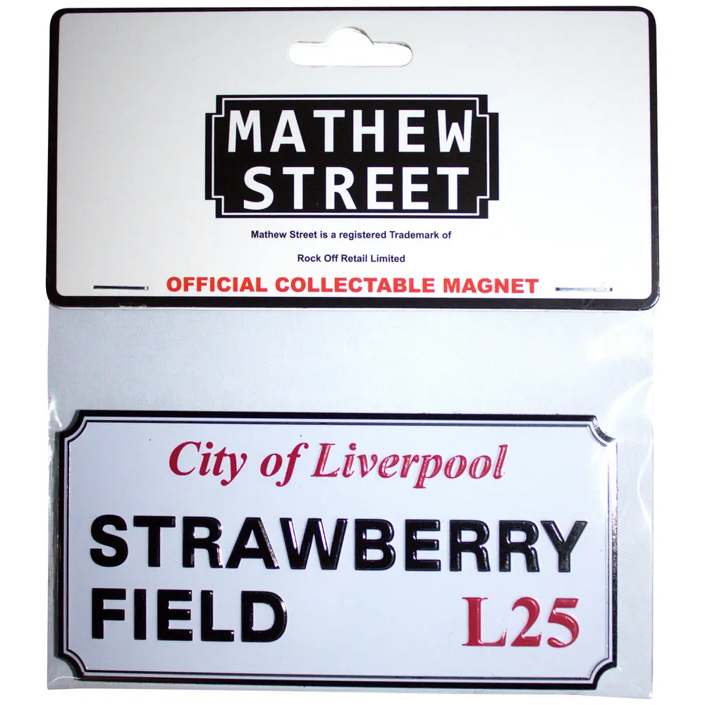 Fridge Magnet: Strawberry Field Liverpool Sign Embossed
