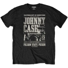 Johnny Cash, Tričko Prison Poster, Unisex, Čierna