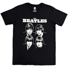 The Beatles, Tričko Black & White Band, Unisex, Čierna
