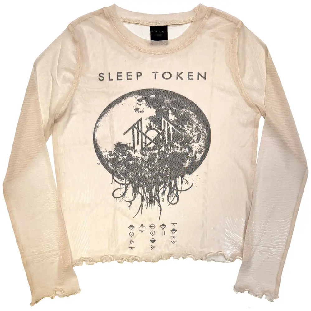 Ladies Long Sleeve Mesh Crop Top: Take Me Back To Eden (Natural)