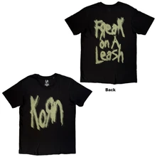 Korn, Tričko Unisex T-Shirt: Freak On A Leash (Black) (Back Print), Unisex, Čierna