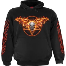 Unisex Pullover Hoodie: Skeletal Worship (Black) (Back & Sleeve Print) thumbnail