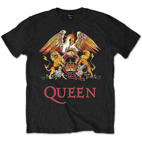 Queen – Tričko Classic Crest (Čierna), Unisex, Čierna