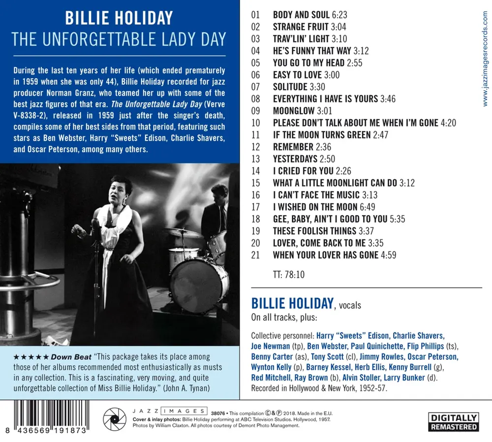 The Unforgettable Lady Day (Jazz Images Label)